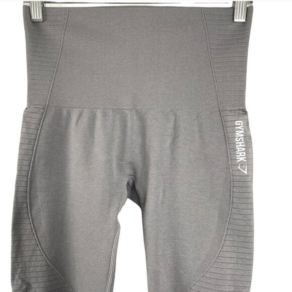 Gymshark Dry Seamless Leggings Gray Hi Waist Athletic Women's Small - Picture 3 of 7